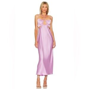 NWT Show Me Your Mumu Codie Cut Out Dress Purple Pink Satin XS